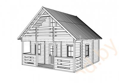 Дачный дом 5,95x5,95м. Арт.3.23